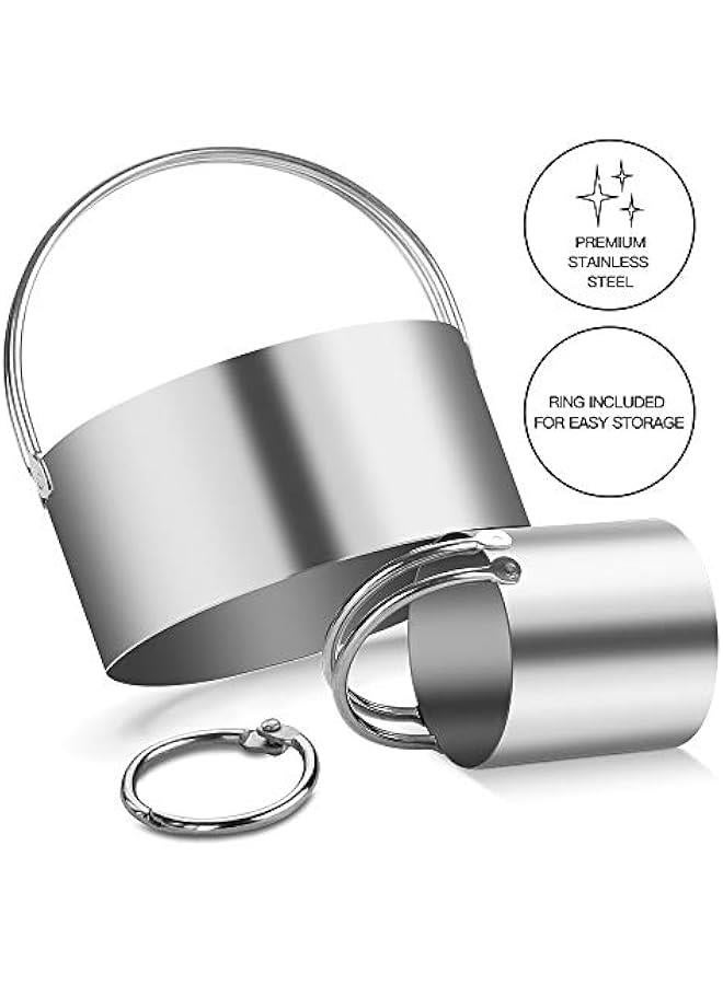 5 Pieces Cookie Cutters Round Cutters Stainless Steel Biscuit Cutter with Handle in Graduated Sizes Round Shape Molds - Image 2